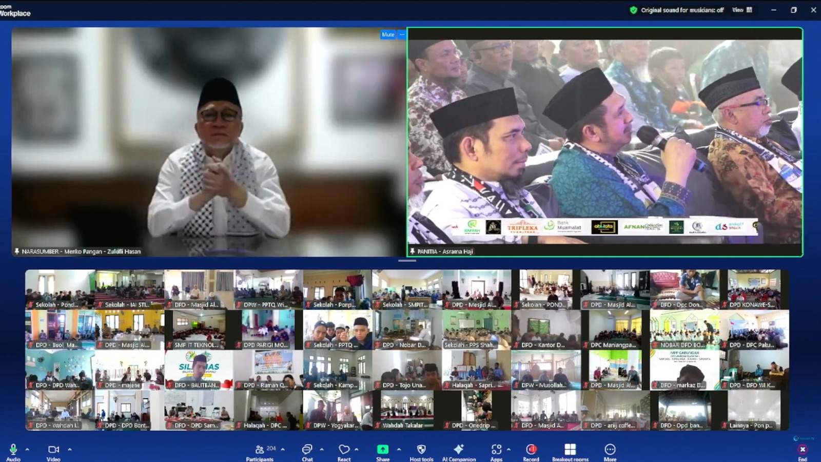 MEMBERI PESAN: Menko Zulhas hadir dan memberi pesan dalam Gelaran Silaturahim Nasional Wahdah Islamiyah di Asrama Haji Embarkasi Makassar, Sulawesi Selatan, Sabtu (15/11).