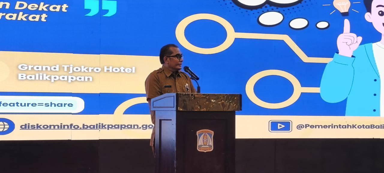 SAMBUTAN: Sekdakot Muhaimin menyebut teknologi informasi dalam pemerintahan dapat memberikan manfaat maksimal dan memastikan layanan publik lebih baik dan responsif