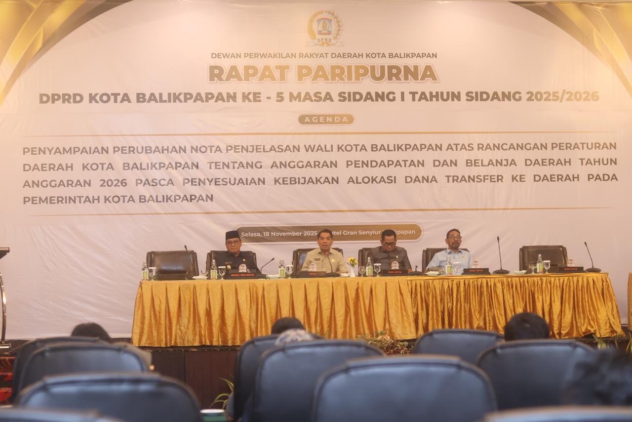 TAHAPAN: Penyampaian perubahan nota penjelasan Raperda APBD 2026 paska penyesuaian kebijakan TKD.&nbsp;
