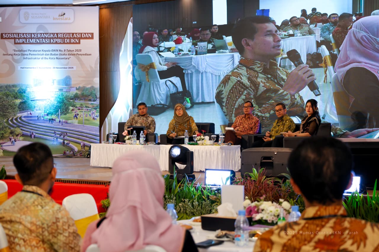 SOSIALISASI: Otorita IKN menyelenggarakan Sosialisasi Kerangka Regulasi dan Implementasi KPBU di Kantor Kemenko 3, IKN, pada Kamis (20/11).