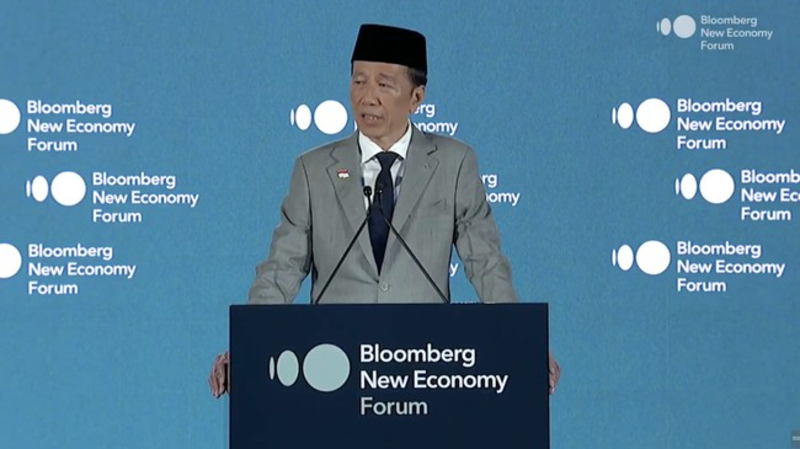 Jokowi saat berpidato di Forum Bloomberg