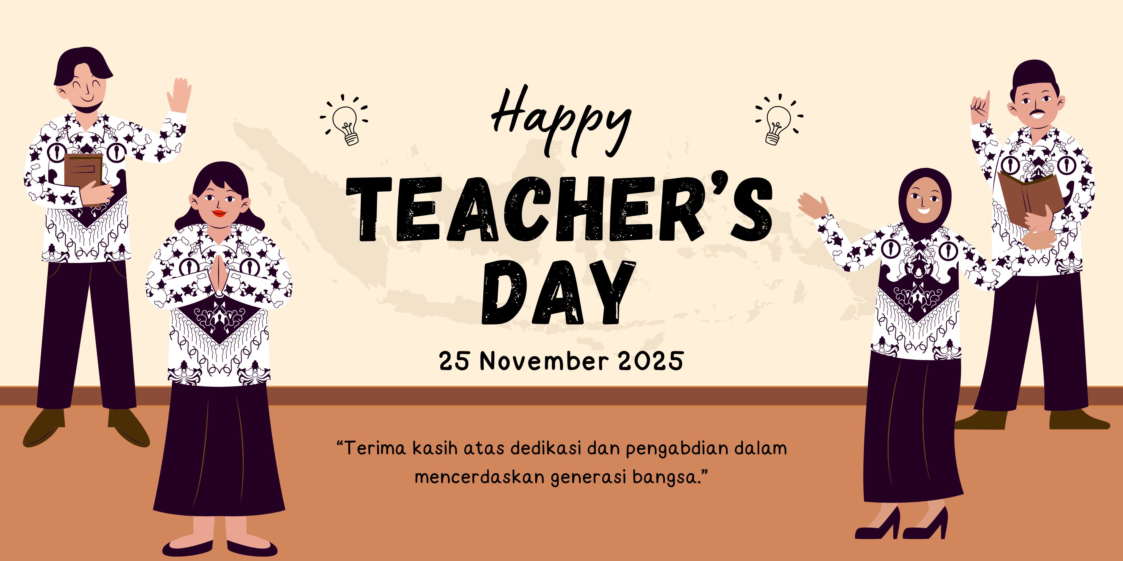Ucapan Hari Guru Nasional 2025 bahasa Inggris dan arti.