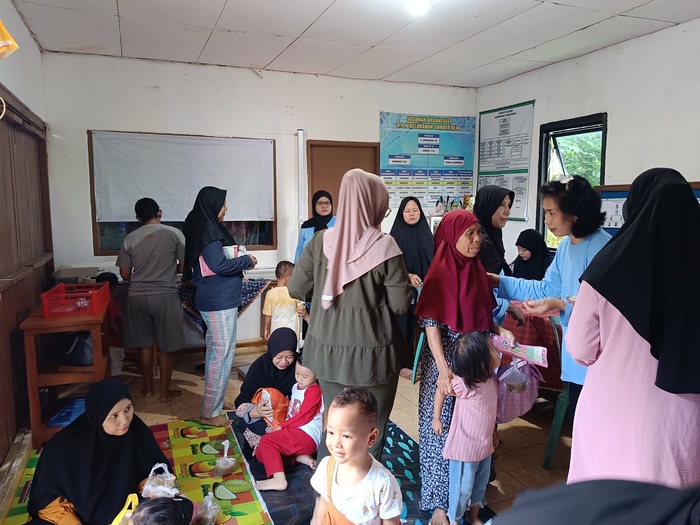 INTEGRASI: Salah satu posyandu yang sudah terintegrasi di Kelurahan Sumber Rejo, Posyandu Sumber Asih dengan lingkup layanan RT 09, 10, 11 dan RT 50.