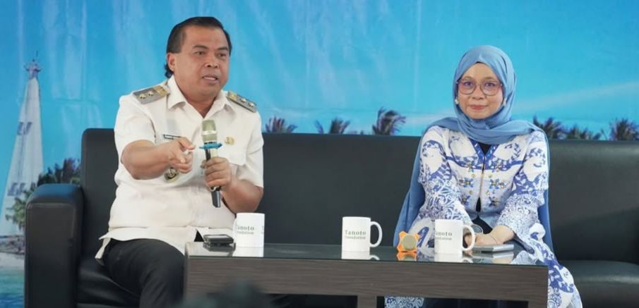HADIRI: Wakil Wali Kota Bontang Agus Haris mengikuti talk show garapan Reboot dan Tanoto Foundation terkait pendidikan.
