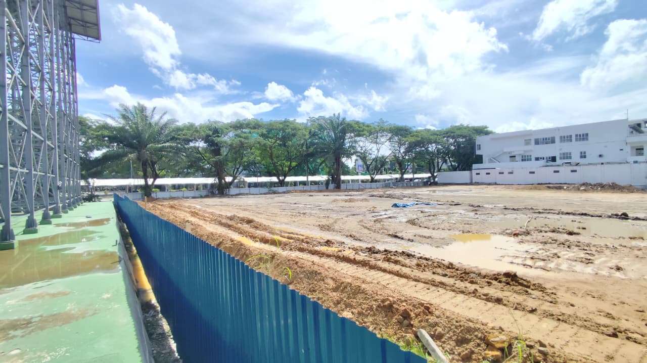 HILANG: Area lebih dari 1 hektar di belakang RSUD AMS II yang dulunya resapan air, kini hilang, bersalin menjadi area pematangan siap bangun.