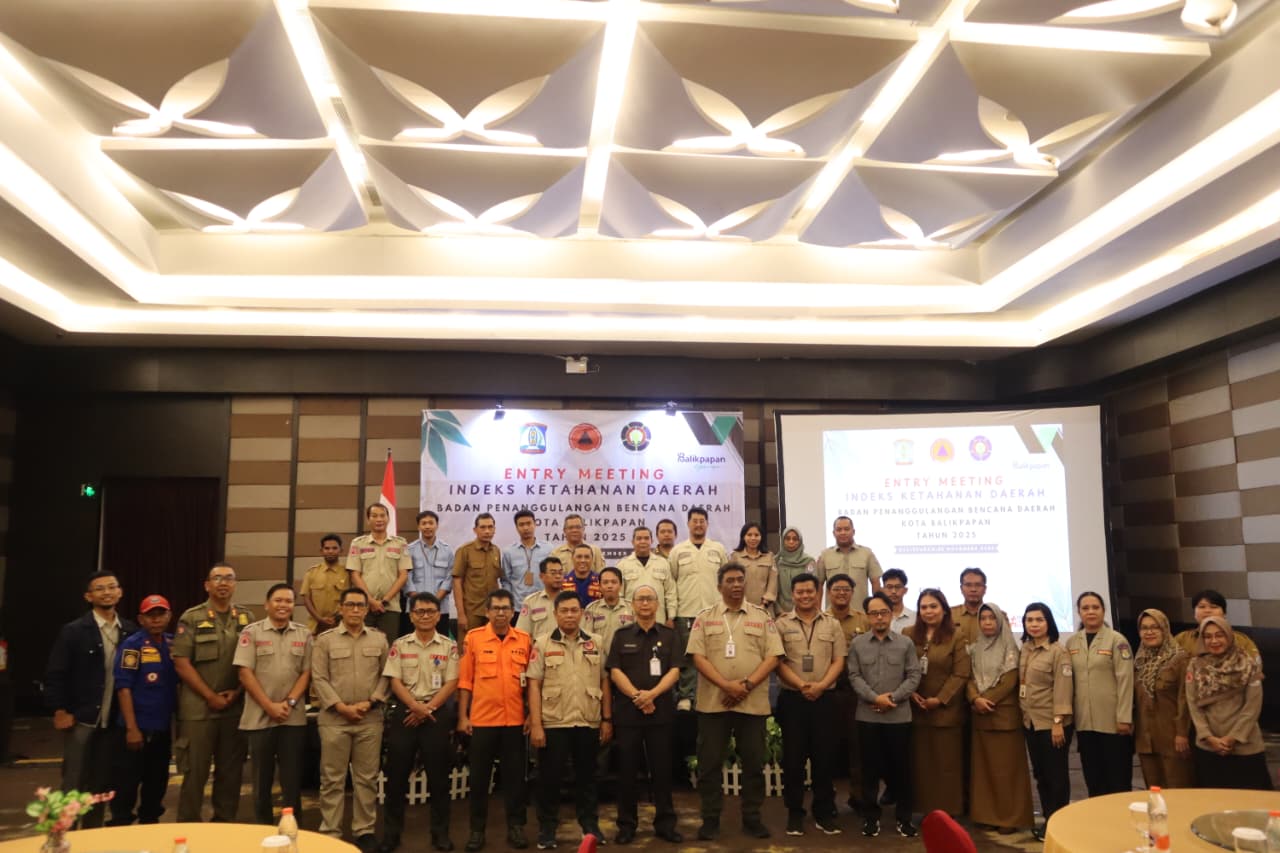 Kepala Pelaksana BPBD Balikpapan Usman Ali mendampingi Staf Ahli Bidang Pemerintahan, Adwar Skenda Putra yang dihadiri para perwakilan OPD di lingkungan Pemkot Balikpapan.