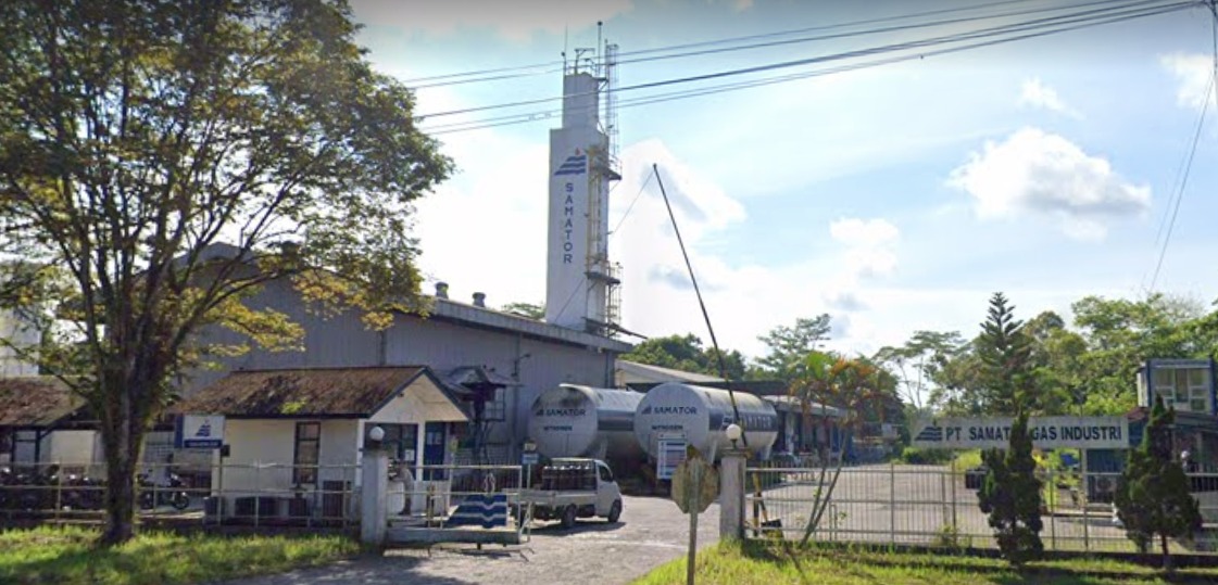 Pabrik acetylene PT Samator di Km 29, Samboja, jalan poros Balikpapan-Samarinda. (foto: tangkapan layar Google Maps)