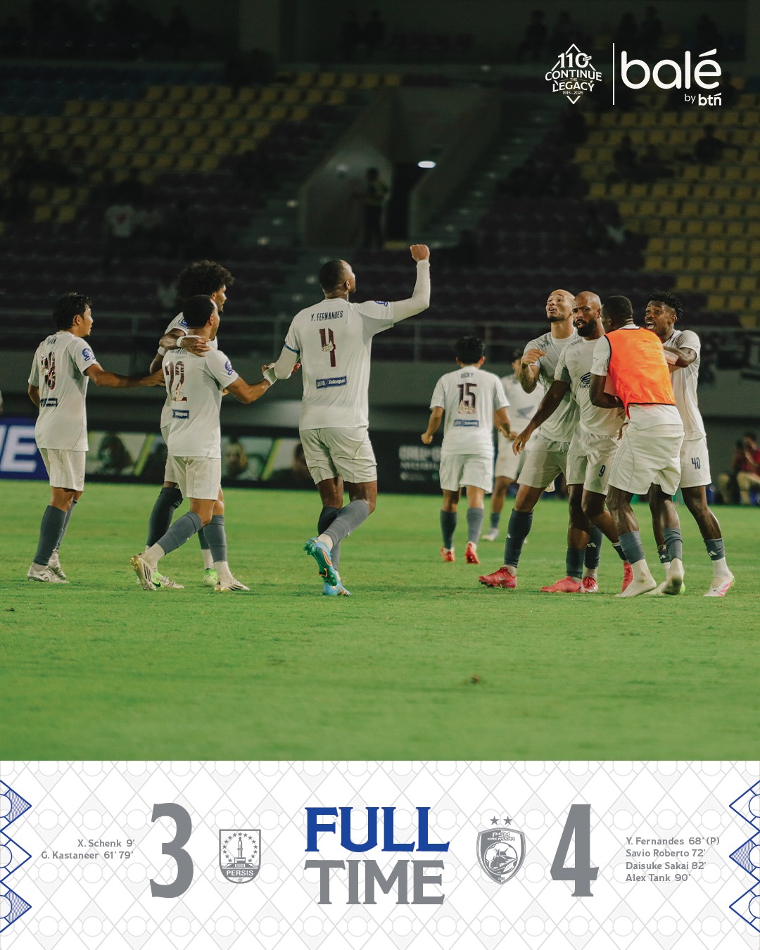 PSM Makassar sukses comeback atas Persis Solo 3-4. (Foto: PSM Makassar)