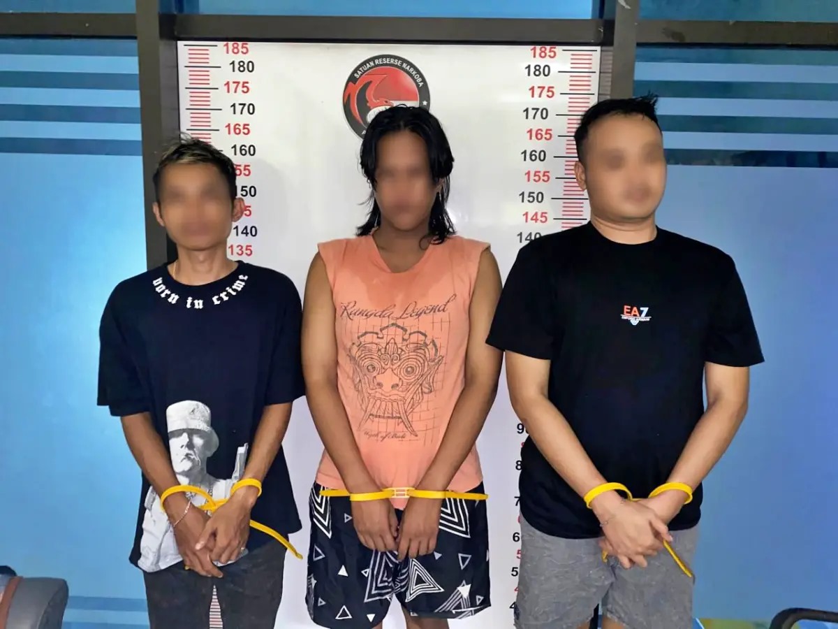 TAK BERKUTIK: Tiga pelaku narkoba diamankan di lokasi berbeda, dua di antaranya residivis kasus serupa.