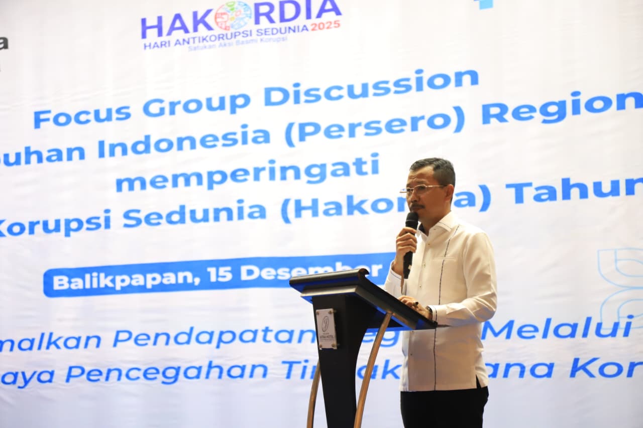 Kajati Kaltim Supardi dalam FGD mitigasi risiko bersama PT Pertamina, Senin (15/12/2025). (Penerangan Hukum Kejati Kaltim)