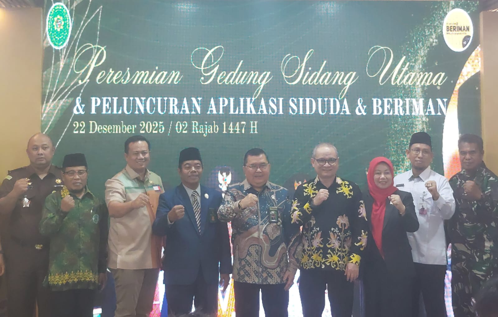 CEGAH PENIPUAN: Peresmian aplikasi Siduda di Kantor Pengadilan Agama Balikpapan, Senin (22/12).
