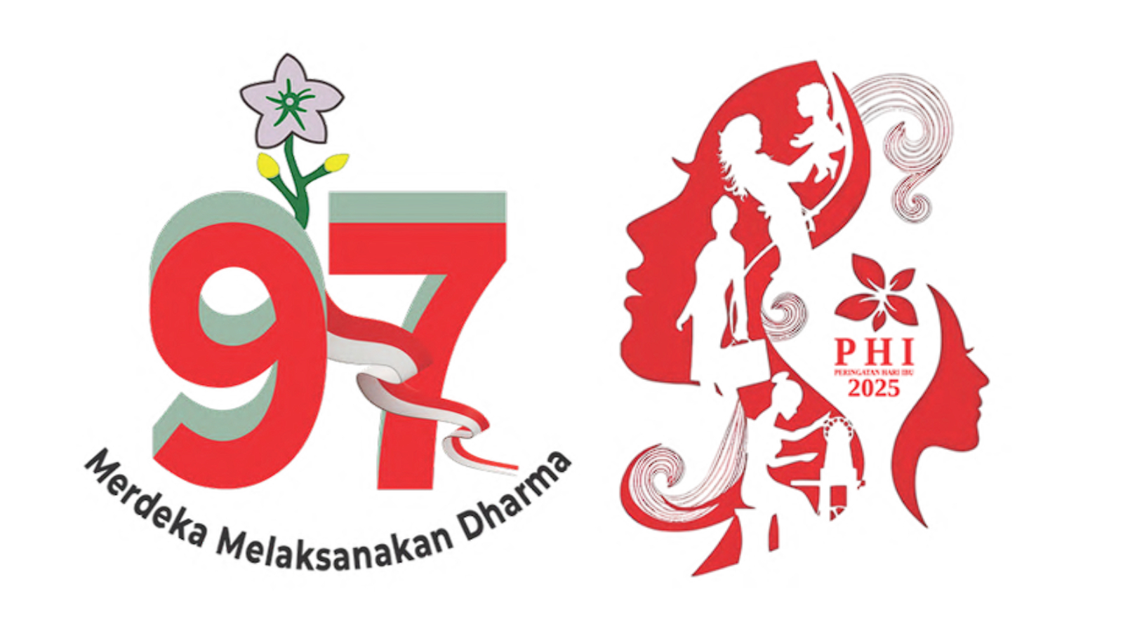Logo Hari Ibu Nasional 2025 dan logo acara Hari Ibu Nasional Ke 97 dari Kementerian Pemberdayaan Perempuan dan Perlindungan Anak.