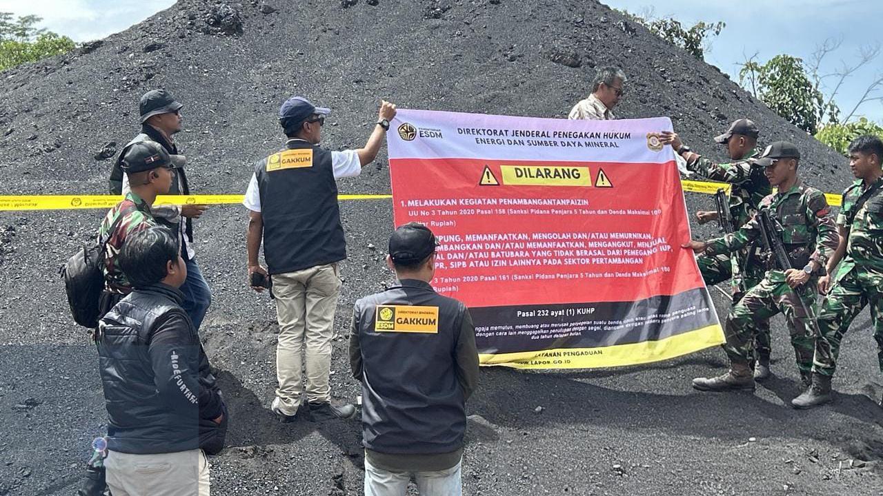 BATUBARA: Tim penyidik mengamankan puluhan ribu ton batubara hasil Pertambangan Tanpa Izin (PETI).