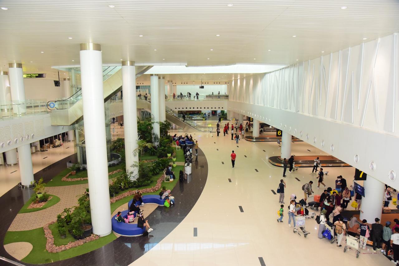 PENINGKATAN: Bandara SAMS Sepinggan mengaktifkan kembali area check-in timur melihat kebutuhan penumpang terus meningkat.