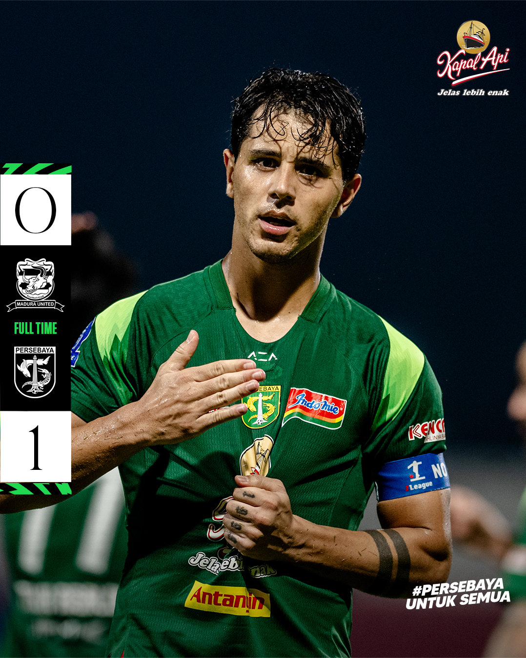Bruno Moreira jadi penentu kemenangan Persebaya 0-1 atas Madura United. (Foto: Persebaya)