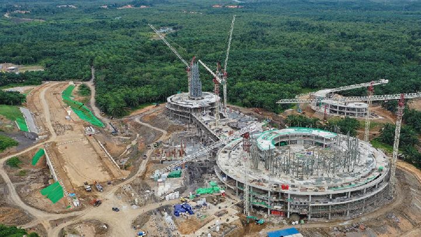 MASJID IKN: Pembangunan Masjid Negara di IKN yang diharapkan sudah dapat digunakan untuk beribadah pada Idulfitri tahun ini.