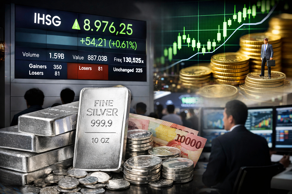 IHSG menguat di awal perdagangan, saham-saham terbang, sementara investor mulai melirik harga perak hari ini.