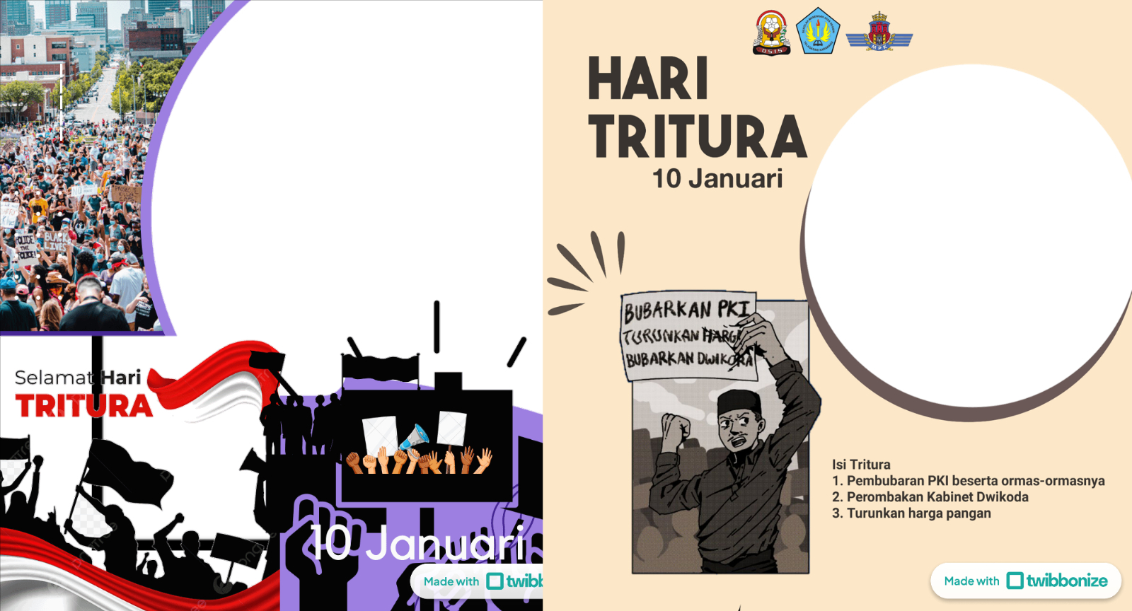 Twibbon Hari Tritura 2026.