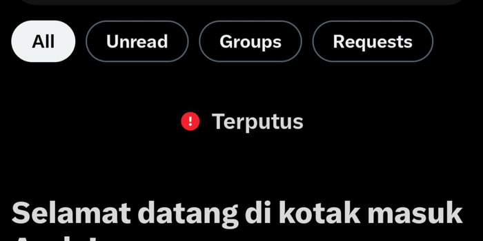 Tangkapan Layar Fitur DM X Terputus