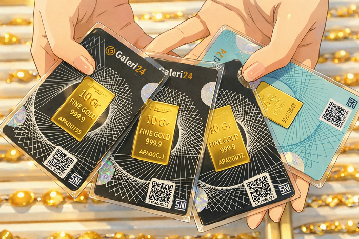 Update harga emas UBS dan Galeri24 hari minggu, 11 januari 2026.