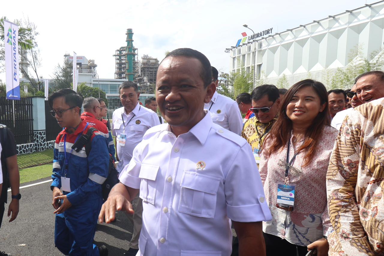 Menteri ESDM Bahlil Lahadalia saat menghadiri peresmian RDMP Balikpapan.