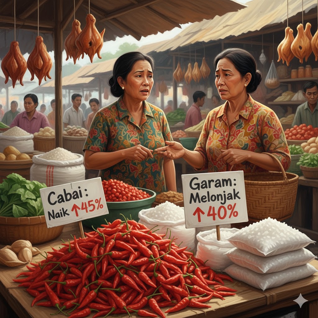 NAIK: Komoditas cabai dan garam naik cukup signifikan di pasar tradisional Penajam Paser Utara.