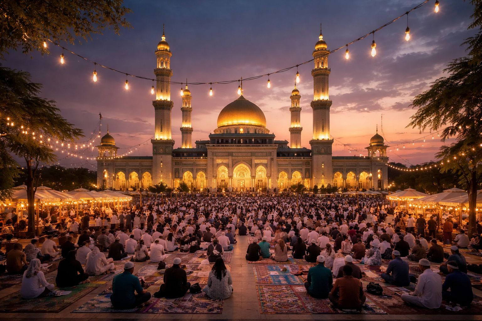 Ilustrasi suasana bulan ramadan.