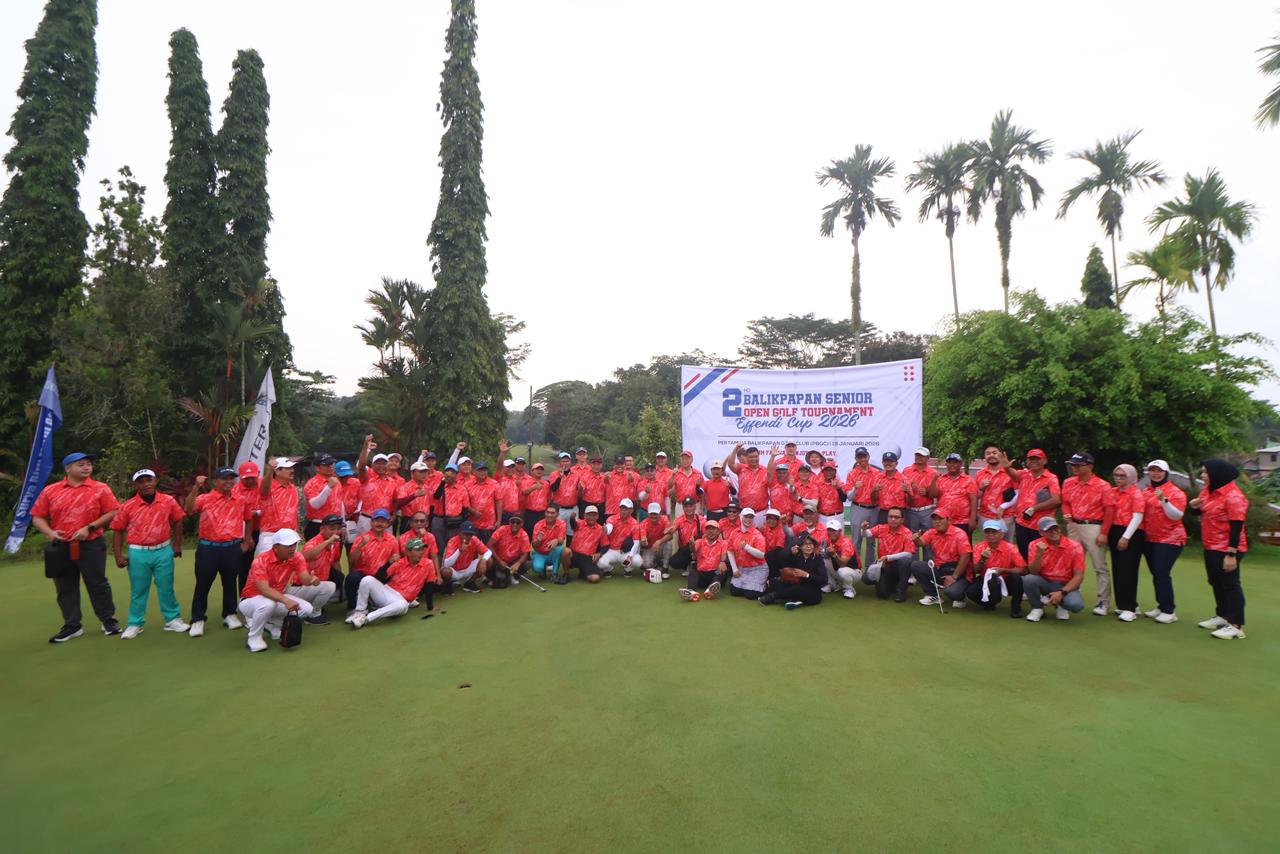 Para peserta Balikpapan Senior Open Golf Tournament bertajuk Effendi Cup 2026. (FOTO ANGGI PRADITHA/KP)