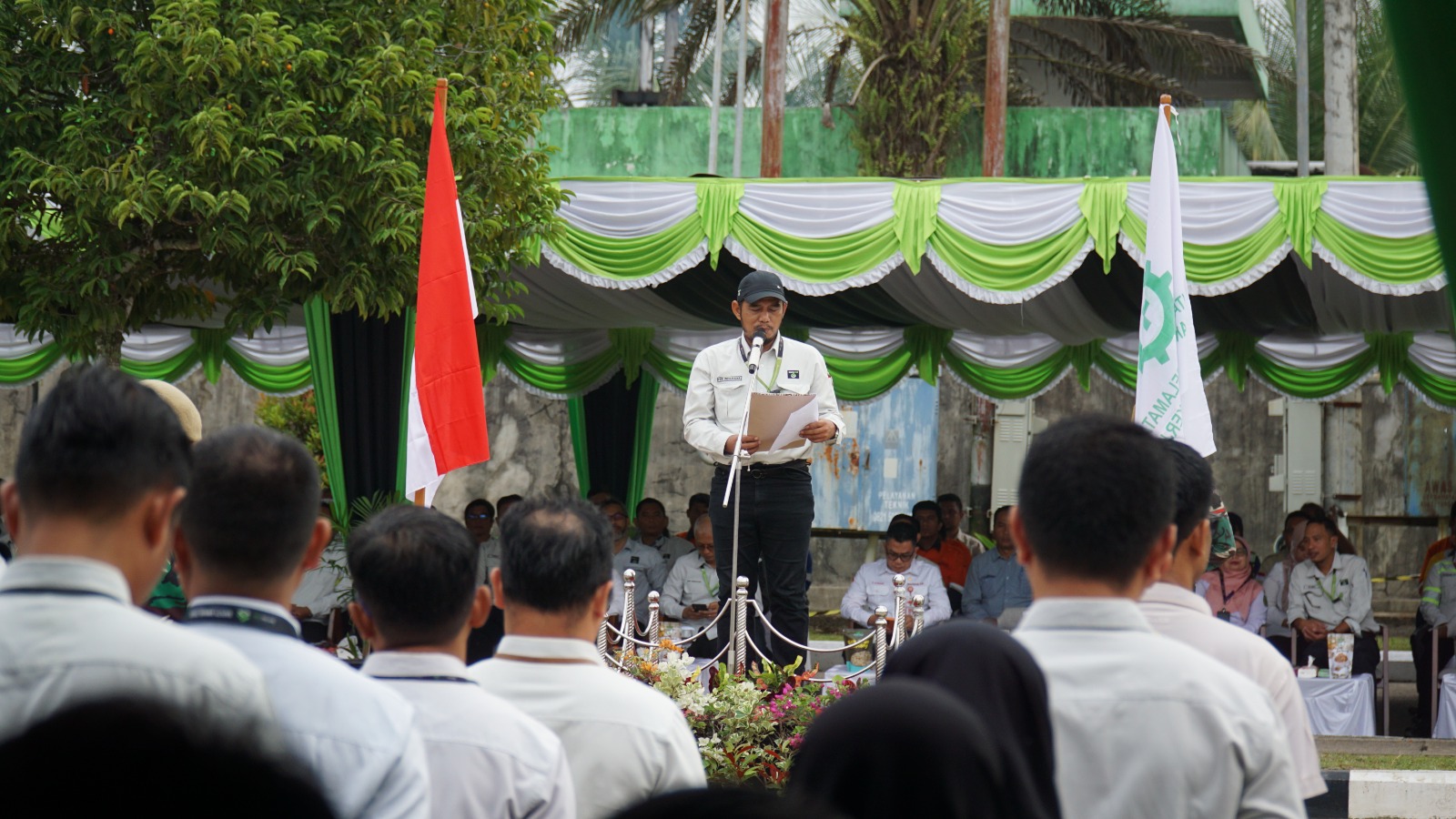 Kepala Teknik Tambang PT Berau Coal Fery Indrayana menyampaikan sambutan di pembukaan BK3N 2026 PT Berau Coal.