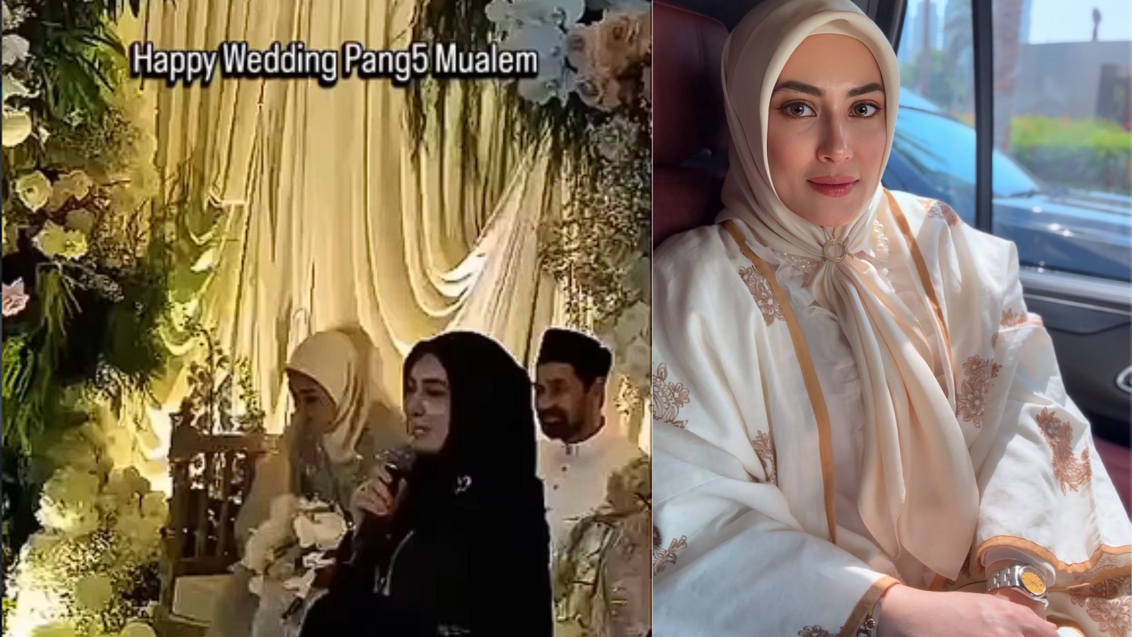 Foto dan tangkapan layar video Datin Sri Vie Shantie Khan dan Mualem diduga menikah di Malaysia.
