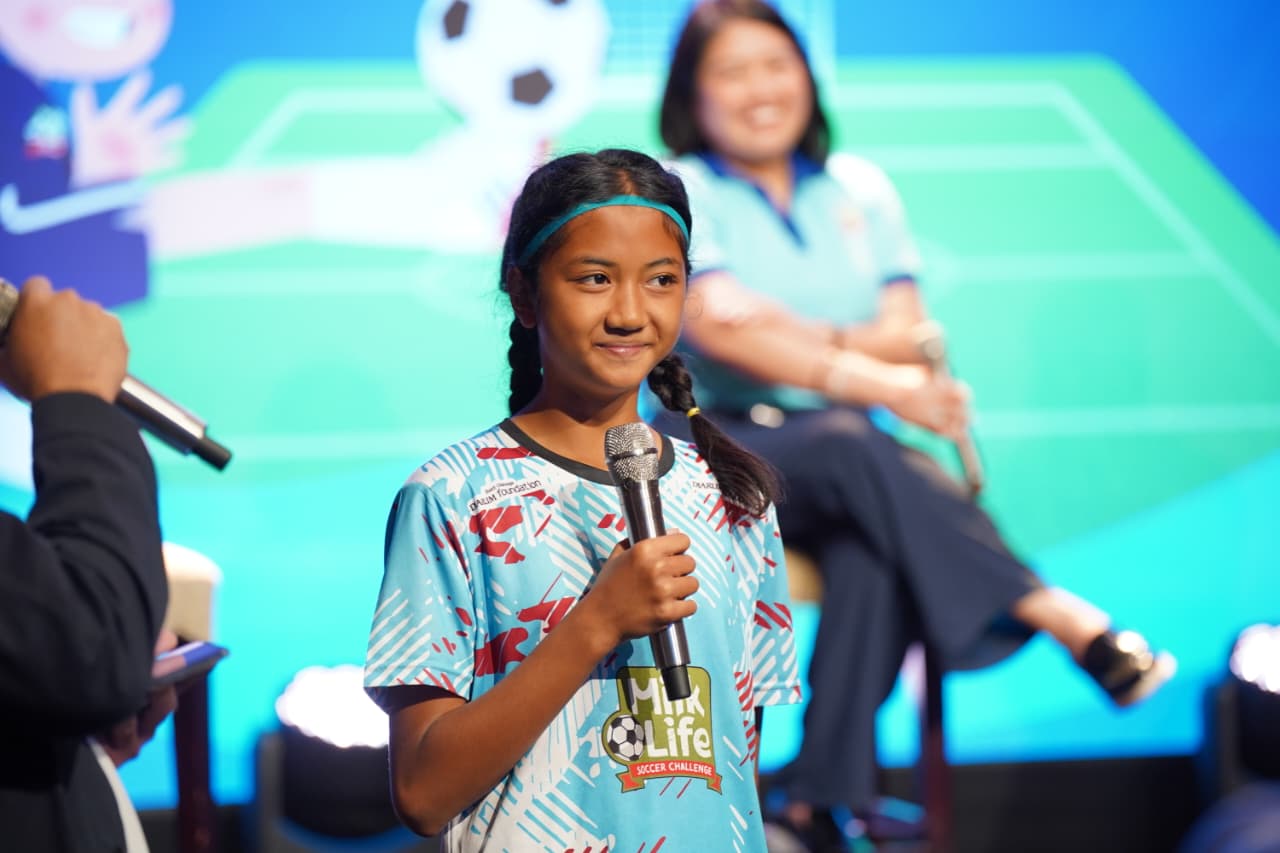 ANTUSIAS: Zilda Afna Syaqila mengaku antusias menanti MilkLife Soccer Challenge 2025-2026 Seri 2