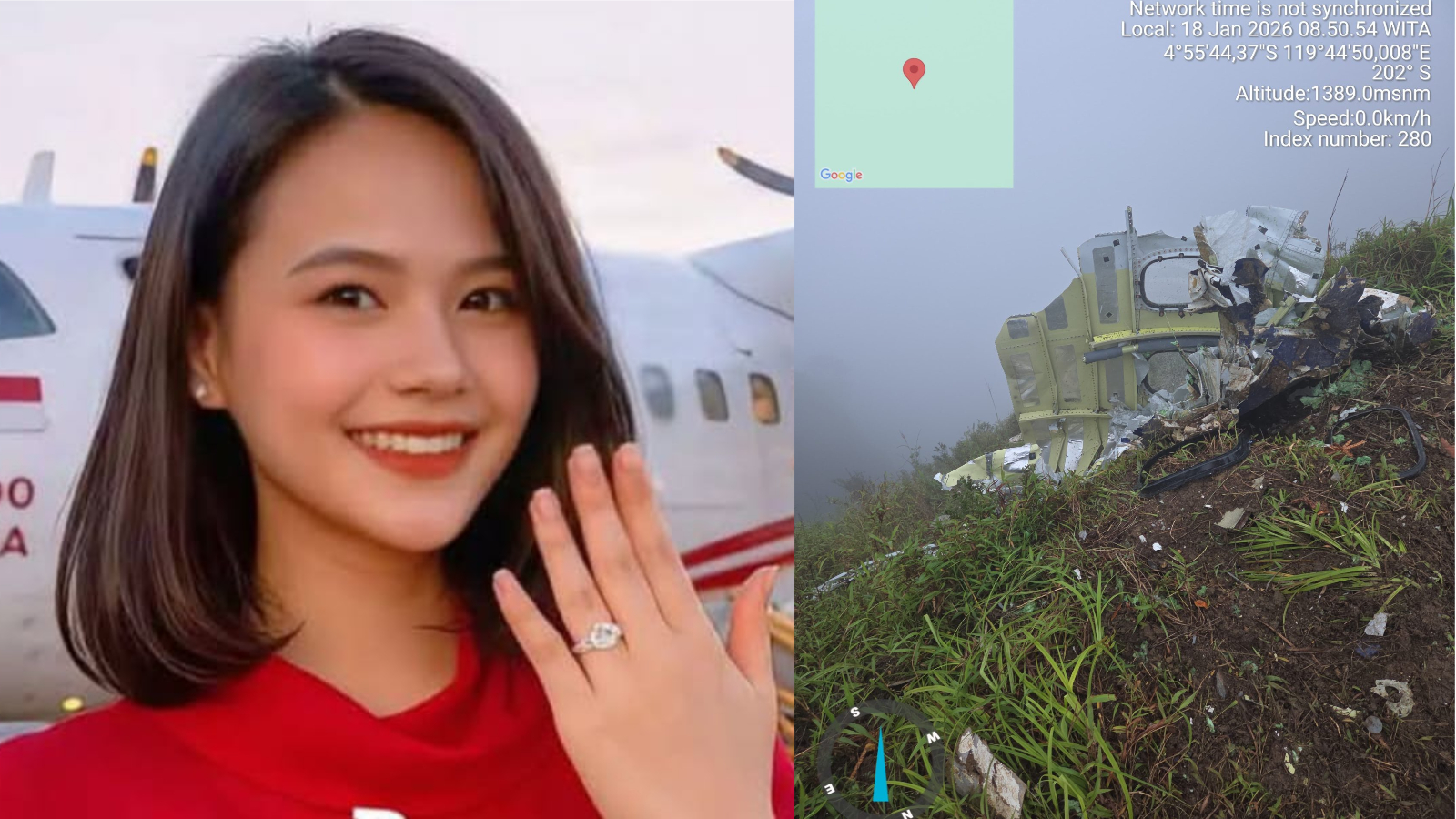 FlorenciaLolita Wibisono, pramugari yang menjadi korban Pesawat ATR 42 500 jatuh di Gunung Bulusaraung.