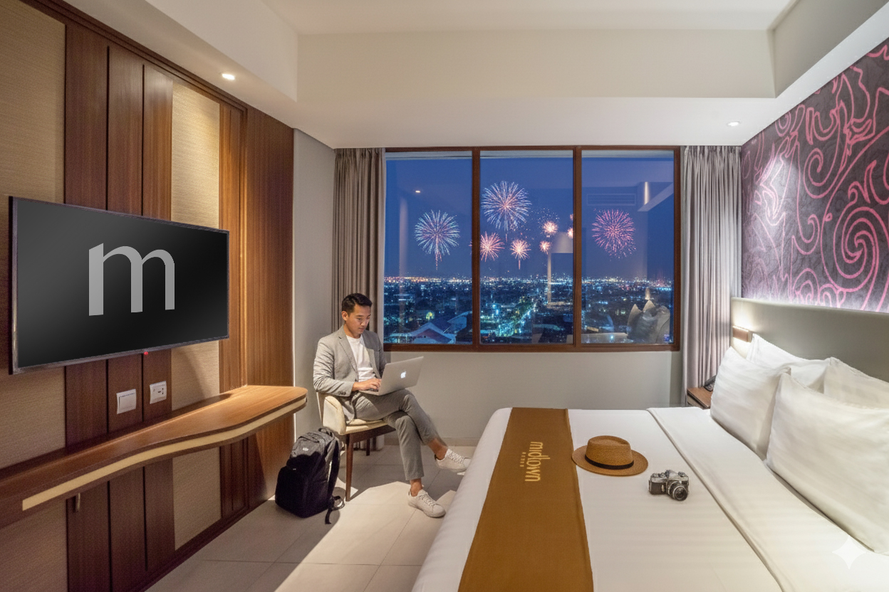 KOMPETITIF: Lewat promo potongan hingga 50 persen Midtown Hotels menghadirkan solusi menginap yang nyaman, dan ramah di kantong, baik untuk staycation maupun kebutuhan perjalanan bisnis.