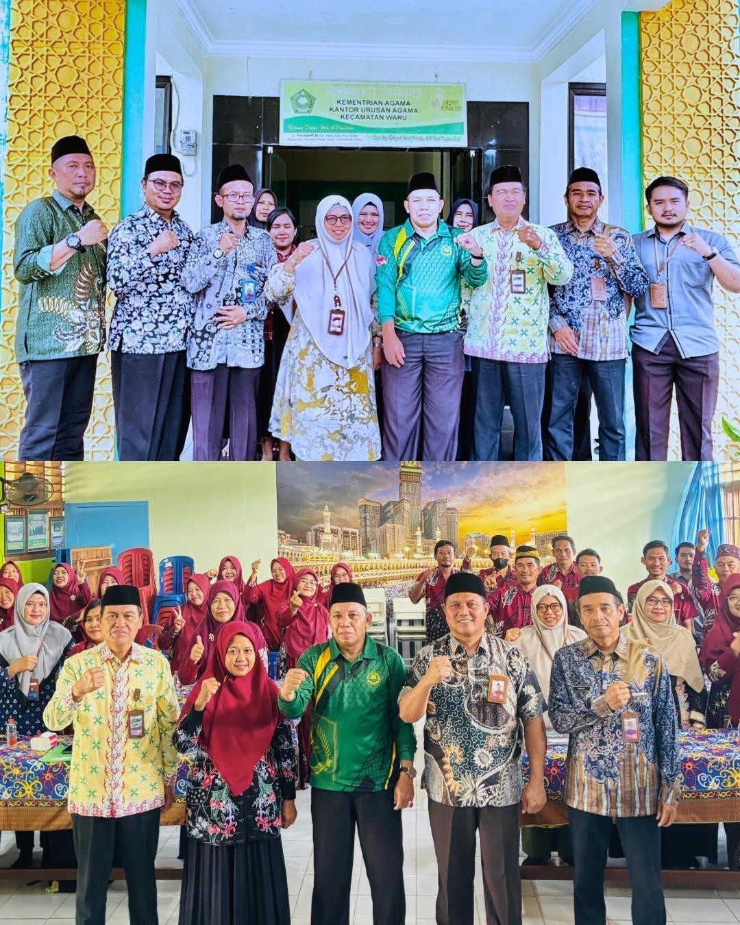 PEMBINAAN: Foto bersama pembinaan kepegawaian dan serah terima jabatan kepala Madrasah Tsanawiah Negeri 2 PPU.