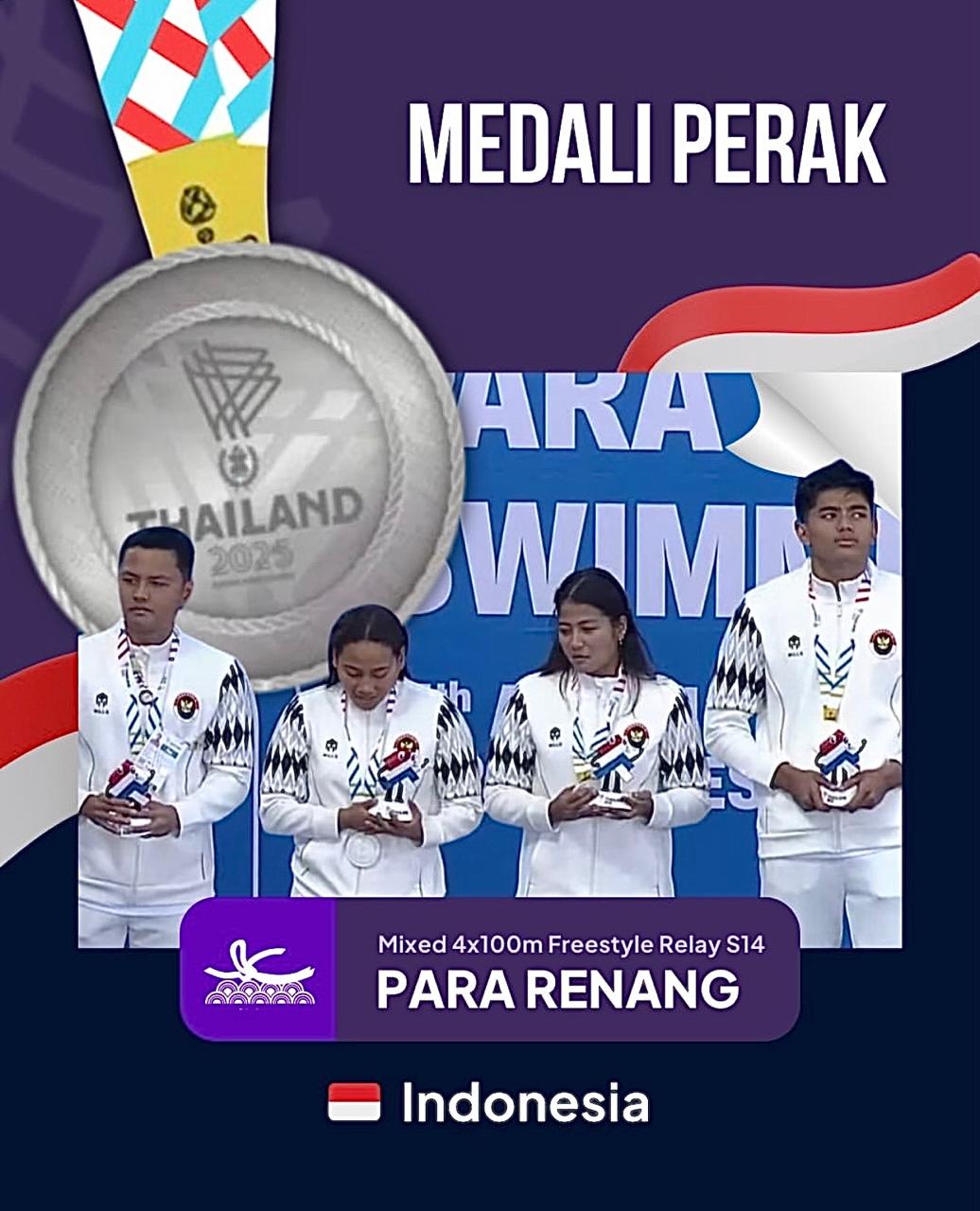 Atlet renang difabel asal Paser, Fathur Rizky Moreno mendapatkan medali di ajang Asean Paragames, Thailand pekan ini.  &nbsp;