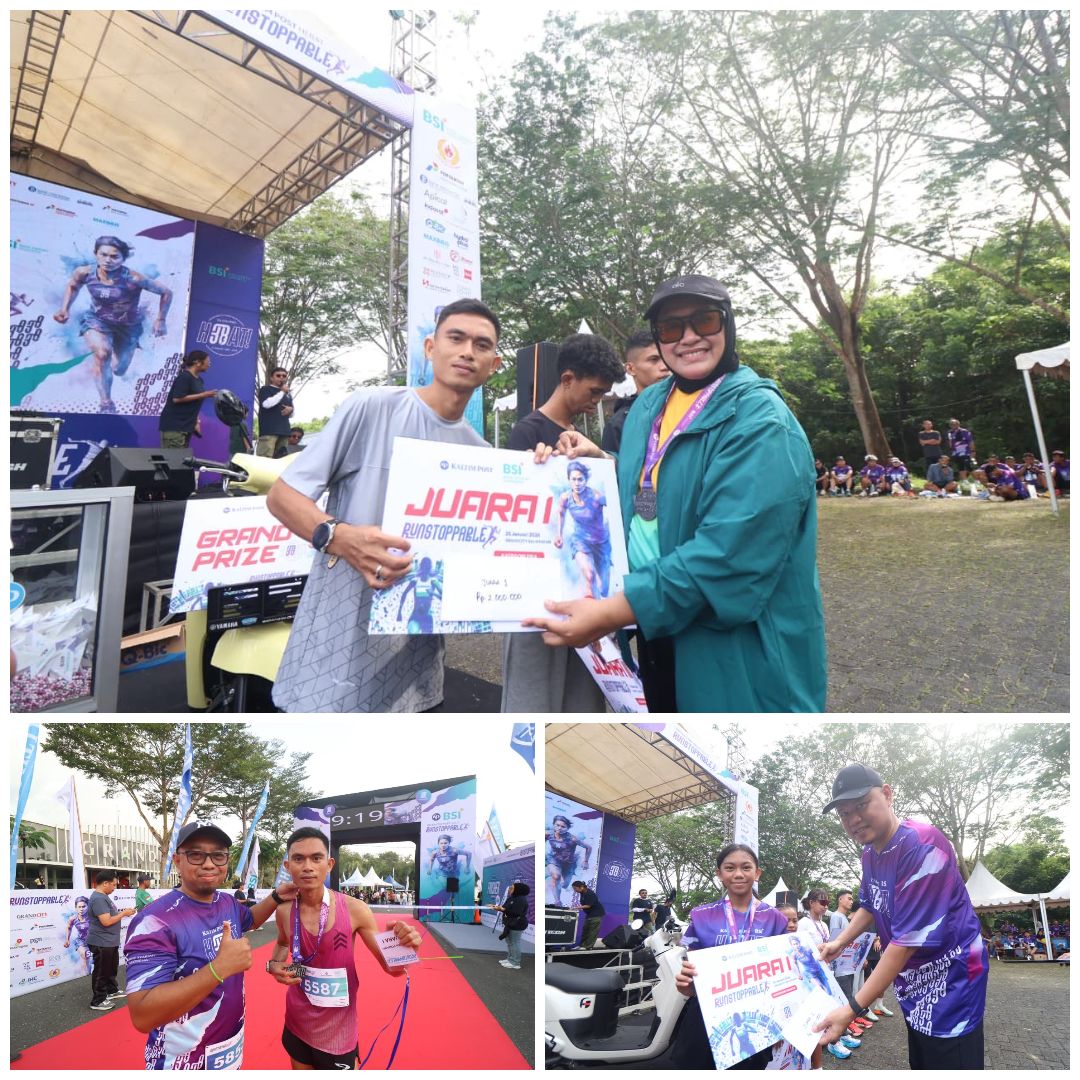 Para finisher yang mencatatkan waktu mengagumkan di BSI Kaltim Post Hebat Runstoppable.