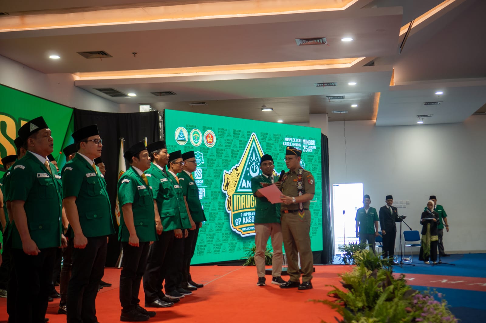 Suasana prosesi inaugurasi Pengurus Wilayah GP Ansor Kalimantan Timur di Samarinda, Sabtu (25/1/2026). (Dok Ansor Kaltim)