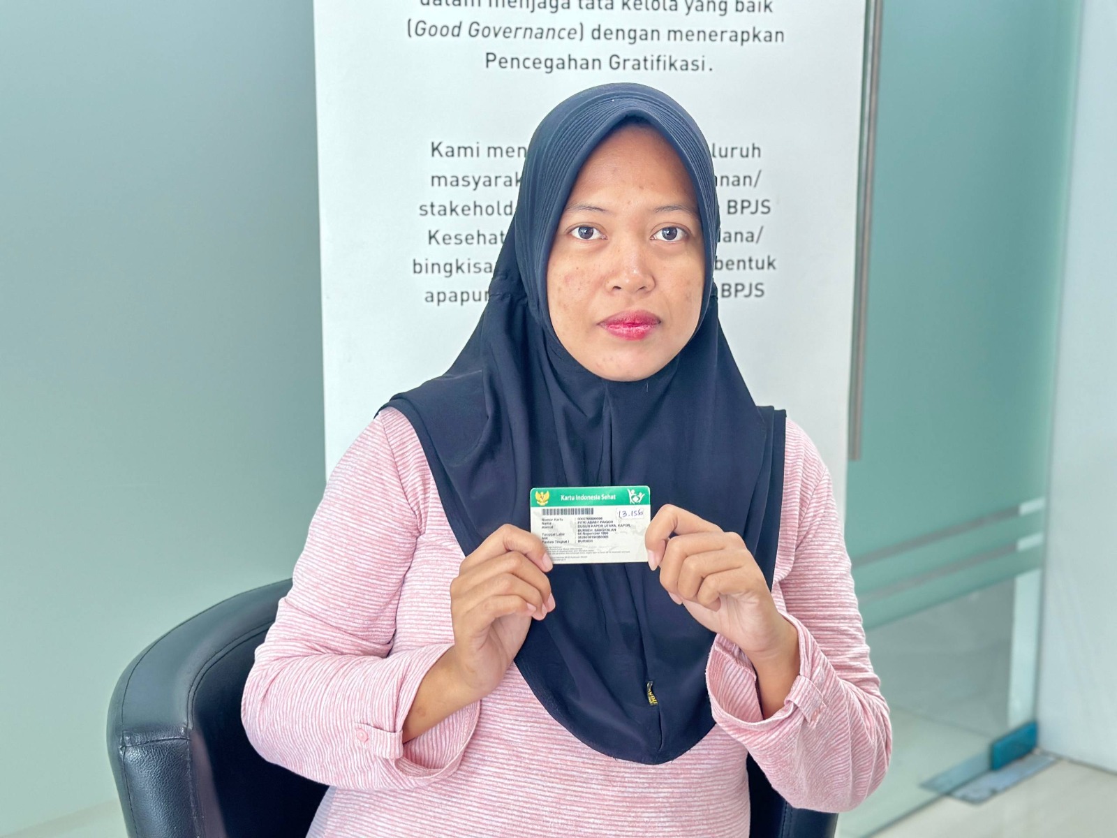 PENERIMA: Fitria penerima manfaat dari program JKN Samarinda.