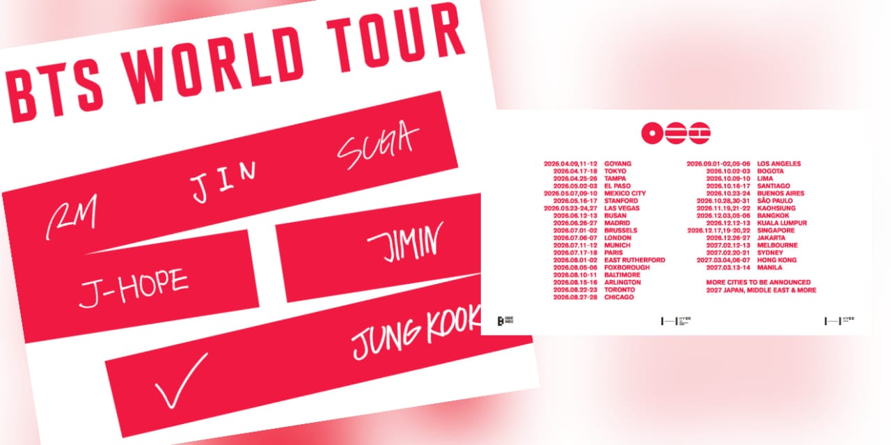 Boy gorup K-Pop BTS Resmi Umumkan World Tour  Tahun 2026 di Berbagai Negara.
