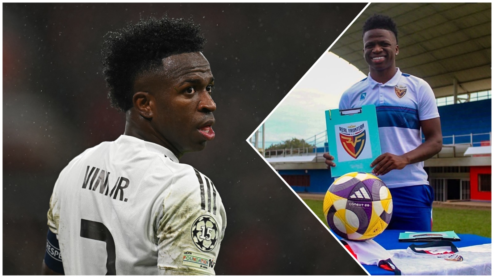 Jika Vinicius Junior (kiri) membela Real Madrid, maka Ricardo Rincon pun telah dikontrak klub kasta kedua di Venezuela, Real Frontera de Tachira.