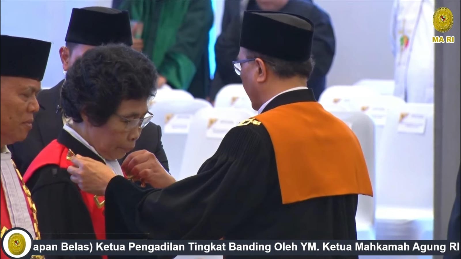 Tangkapan layar dilantiknya Albertina Ho sebagai Ketua Pengadilan Tinggi Kaltim oleh Ketua Mahkamah Agung, Prof Sunarto, Selasa (3/2/2026).