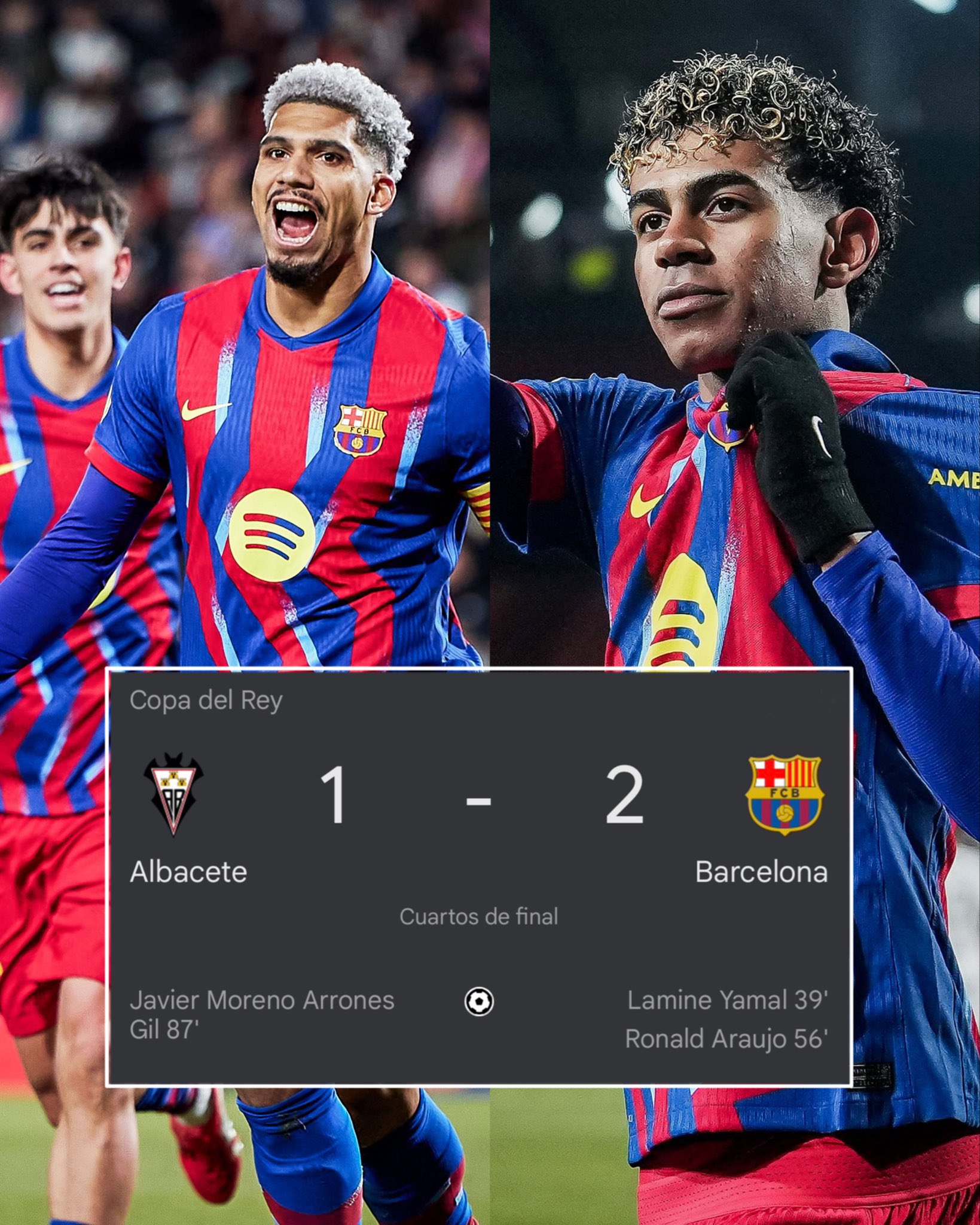 Barcelona taklukkan Albacete 2-1.