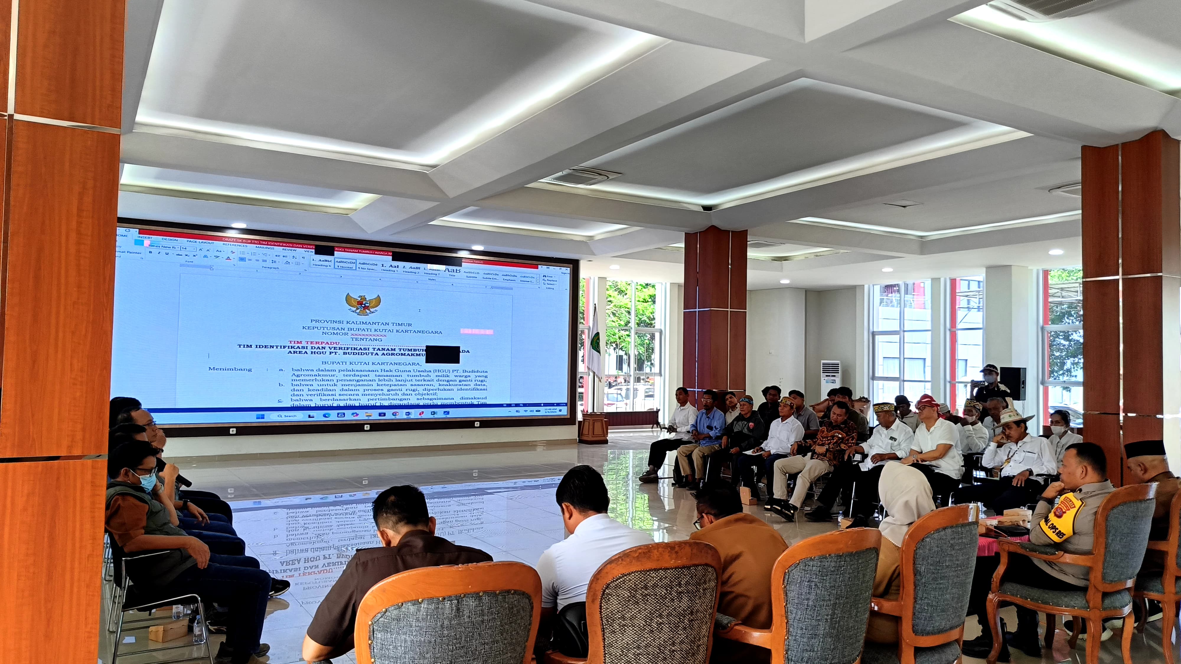 Rapat lanjutan verifikasi sengketa lahan PT BDAM.  &nbsp;