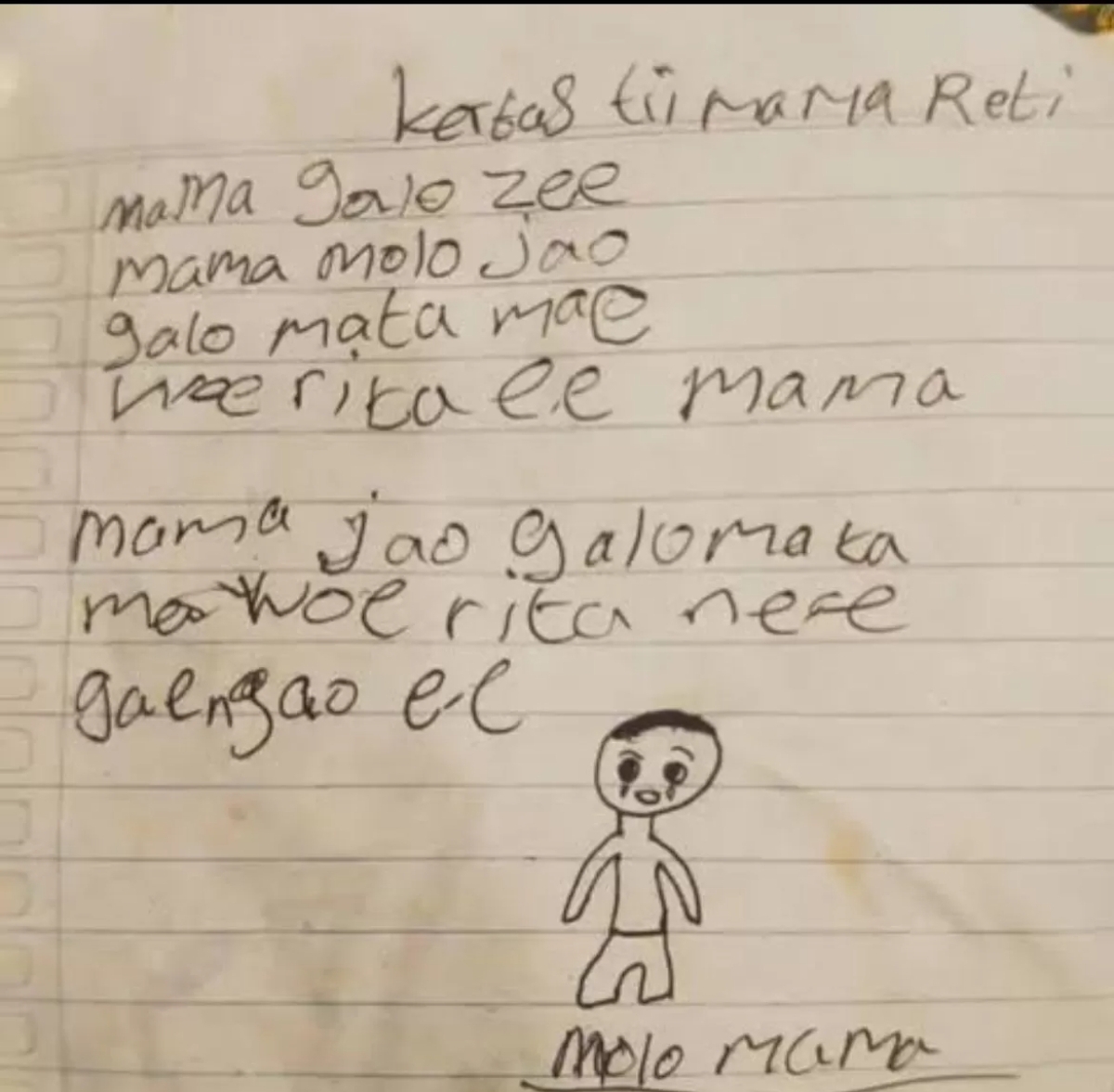 Tulisan tangan YBS, ditemukan kepolisian berisi pesan kepada sang mama. (FOTO: IST)