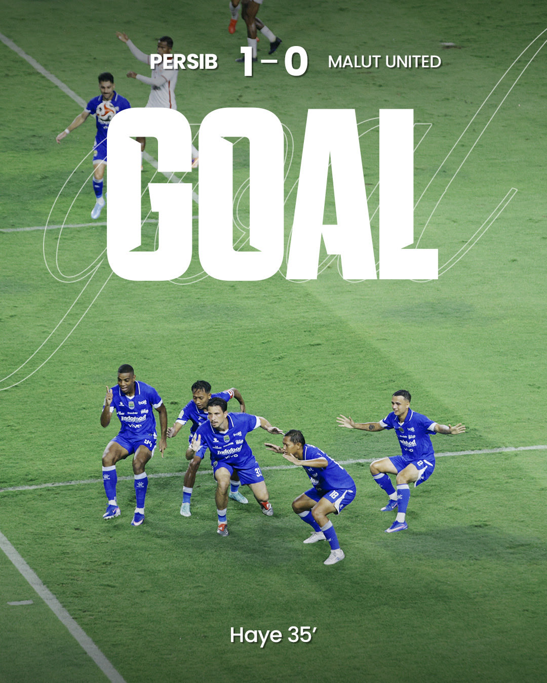 Persib Bandung unggul 1-0 atas Malut United di babak pertama. (Foto: Official Perisb Bandung)