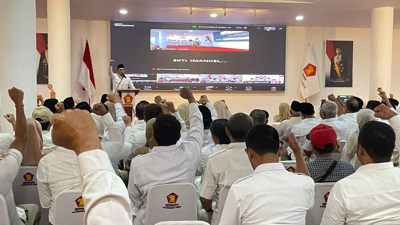 Perayaan hari jadi partai ke-18 di DPD Gerindra Kaltim, Jumat (6/2/2026). (Ist)