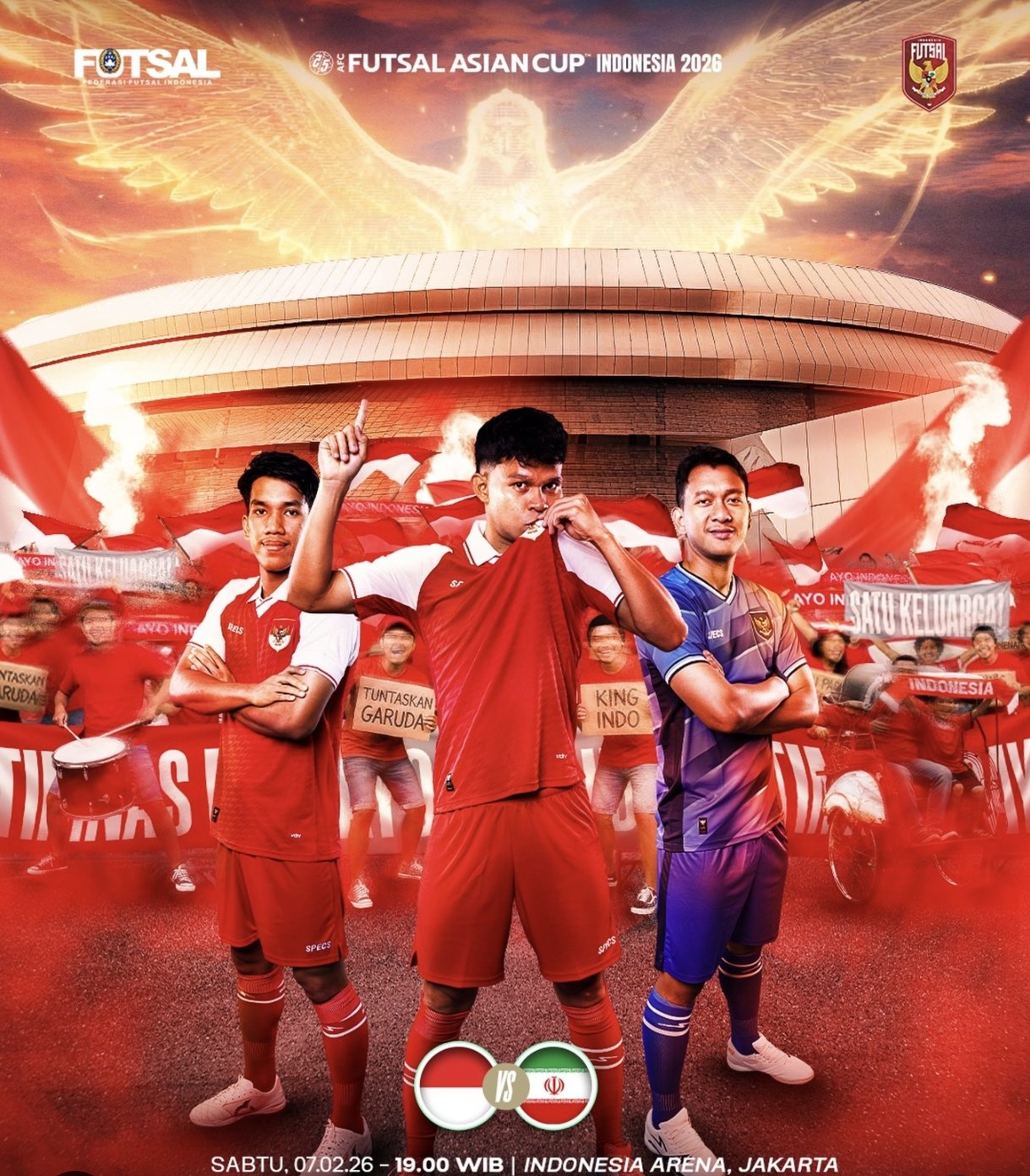 Skor Futsal Indonesia vs Iran malam ini, 7 Februari 2026.