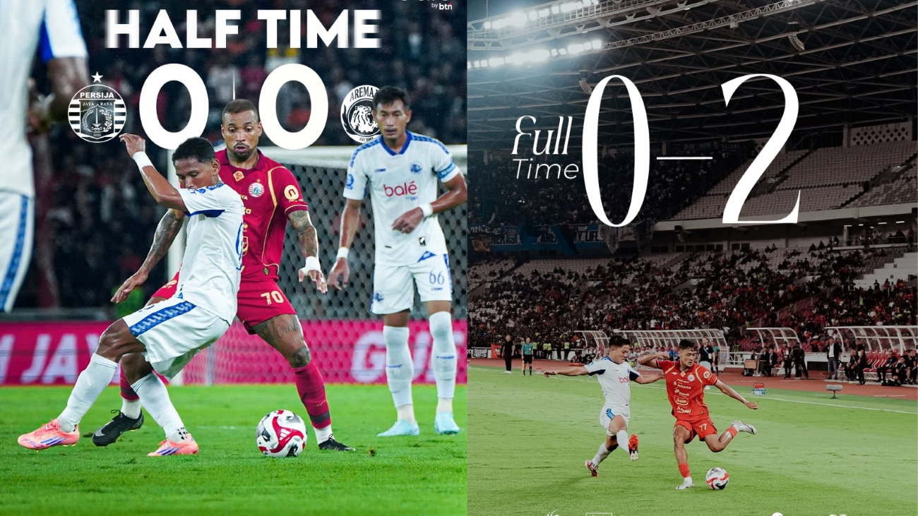 Hasil Persija vs Arema FC hari ini, 8 Februari 2026.