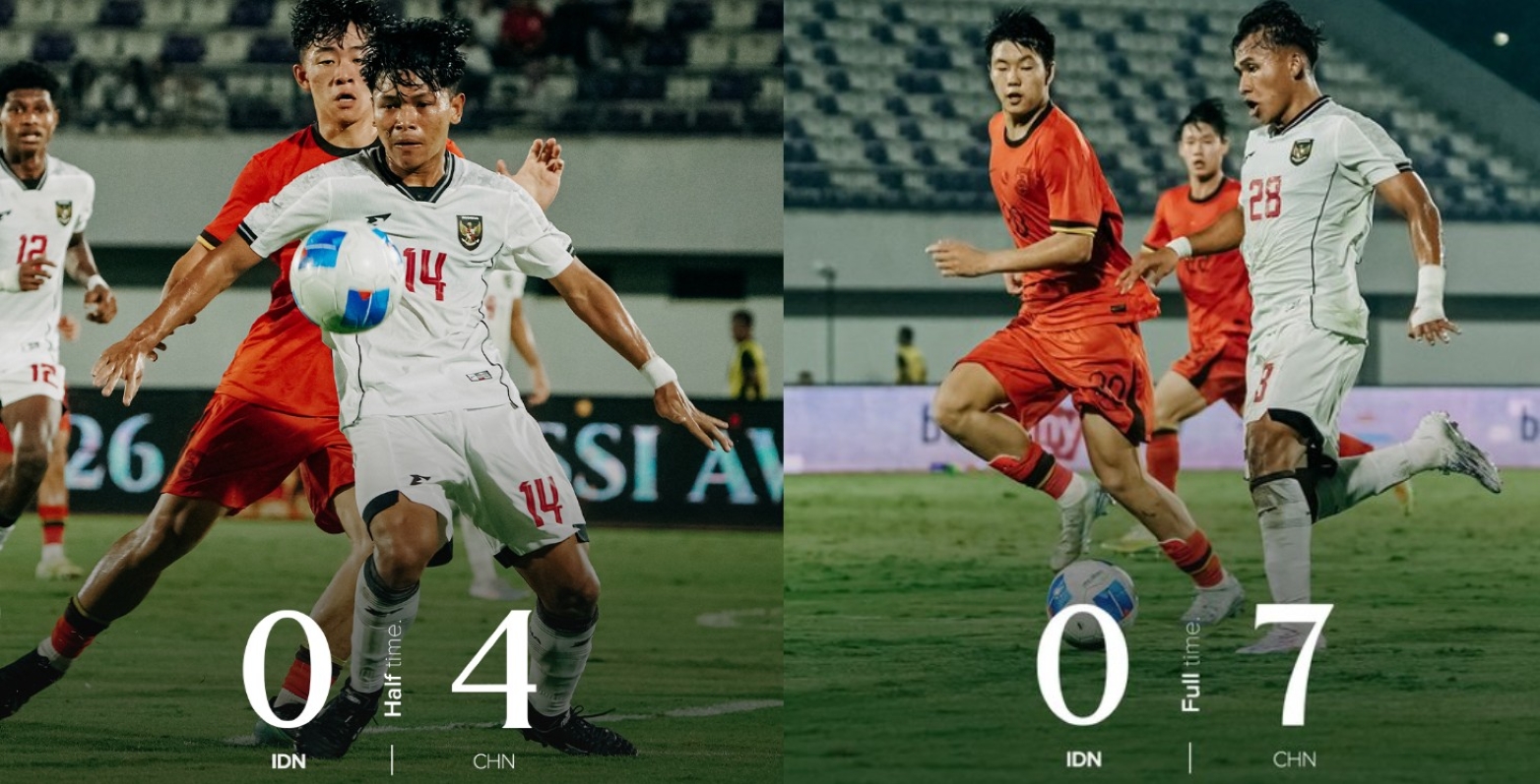 Hasil Timnas U17 Indonesia vs China hari ini, 8 Februari 2026.