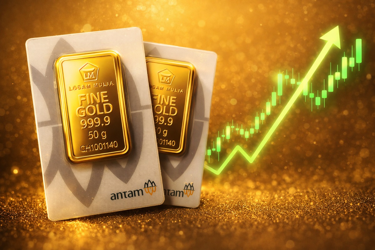Harga emas batangan PT Aneka Tambang Tbk (ANTAM) kembali mengalami kenaikan pada perdagangan hari ini.